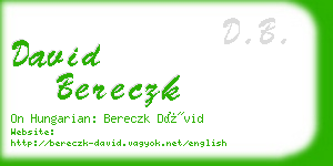 david bereczk business card